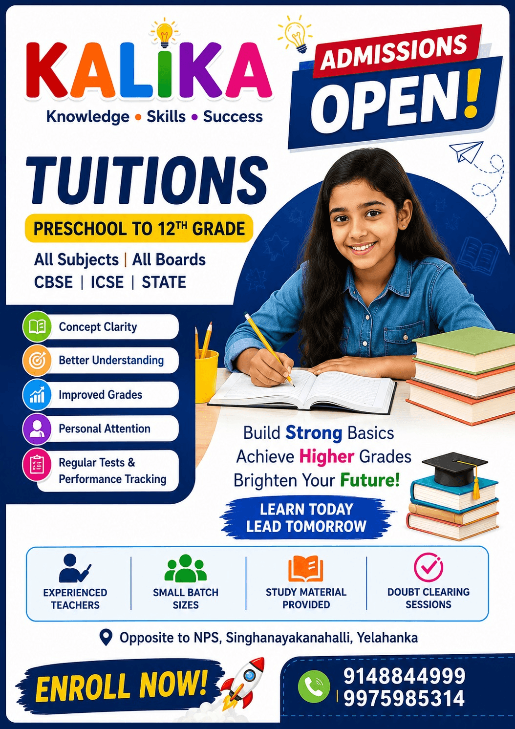 Preschool to 12th Grade Tuitions Flyer